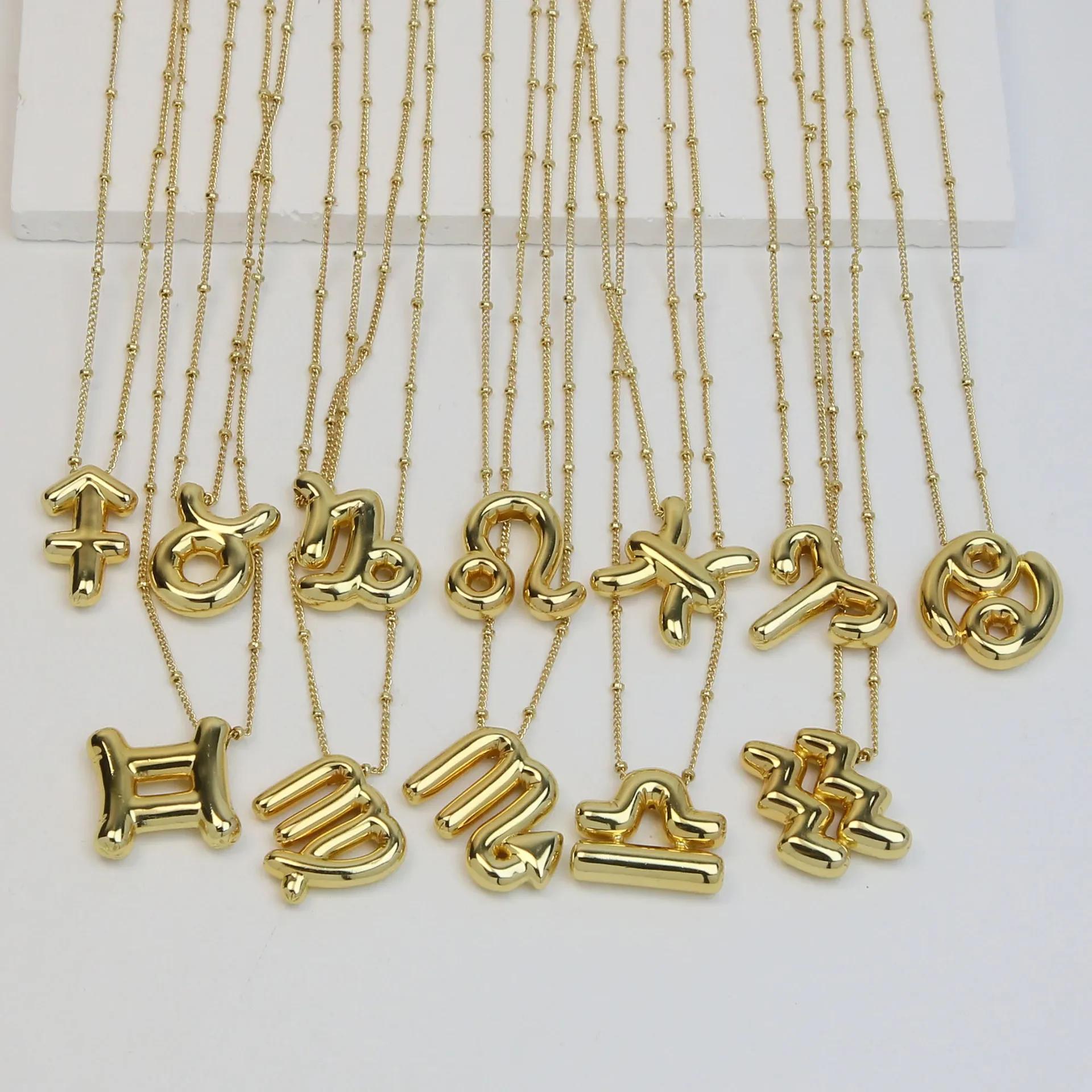 Gold Plated Chunky Bubble 12 Zodiac Signs Pendant Necklace Women Exquisite 12 Constellation Pendant Round Bead Chain Necklace Pisces
Gold Plated Chunky Bubble 12 Zodiac Signs Pendant Necklace Women Exquisite 12 Constellation Pendant Round Bead Chain Necklace Pisces