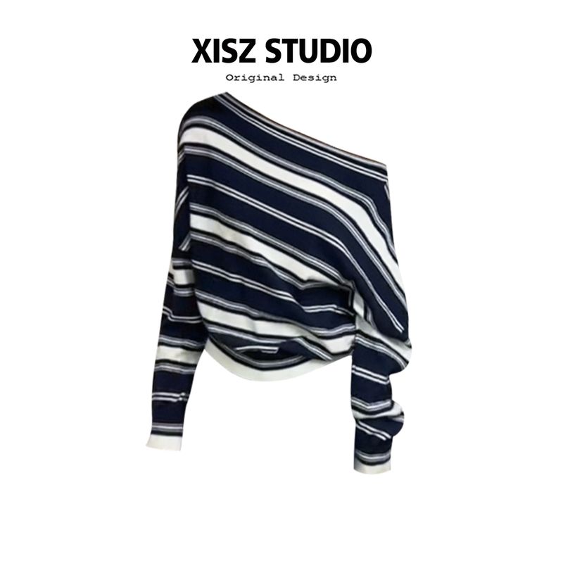 Vintage Lazy Style Color-Block Striped Off-Shoulder Knit Top for Women, Spring and Autumn Trendy Unique Slim-Fit Versatile T-Shirt Tibetan youth S
Vintage Lazy Style Color-Block Striped Off-Shoulder Knit Top for Women, Spring and Autumn Trendy Unique Slim-Fit Versatile T-Shirt Tibetan youth S