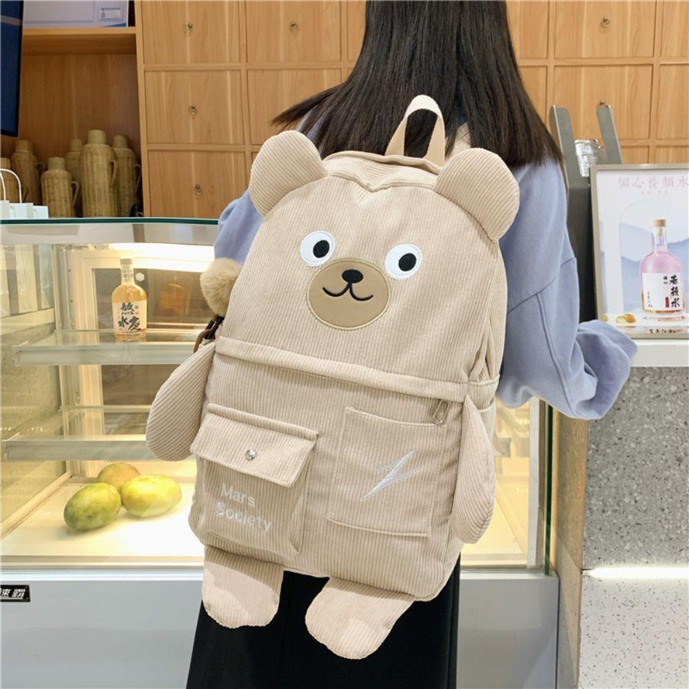 Корейская вельветовая школьная сумка для отдыха Kawaii Сумки 2023 Рюкзак с милым медведем для девочек
Корейская вельветовая школьная сумка для отдыха Kawaii Сумки 2023 Рюкзак с милым медведем для девочек