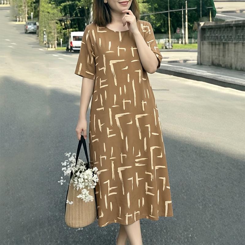 ZANZEA Women Casual Round Neck Loose Half Sleeve Print Long Dress 5XL коричневий
ZANZEA Women Casual Round Neck Loose Half Sleeve Print Long Dress 5XL коричневий