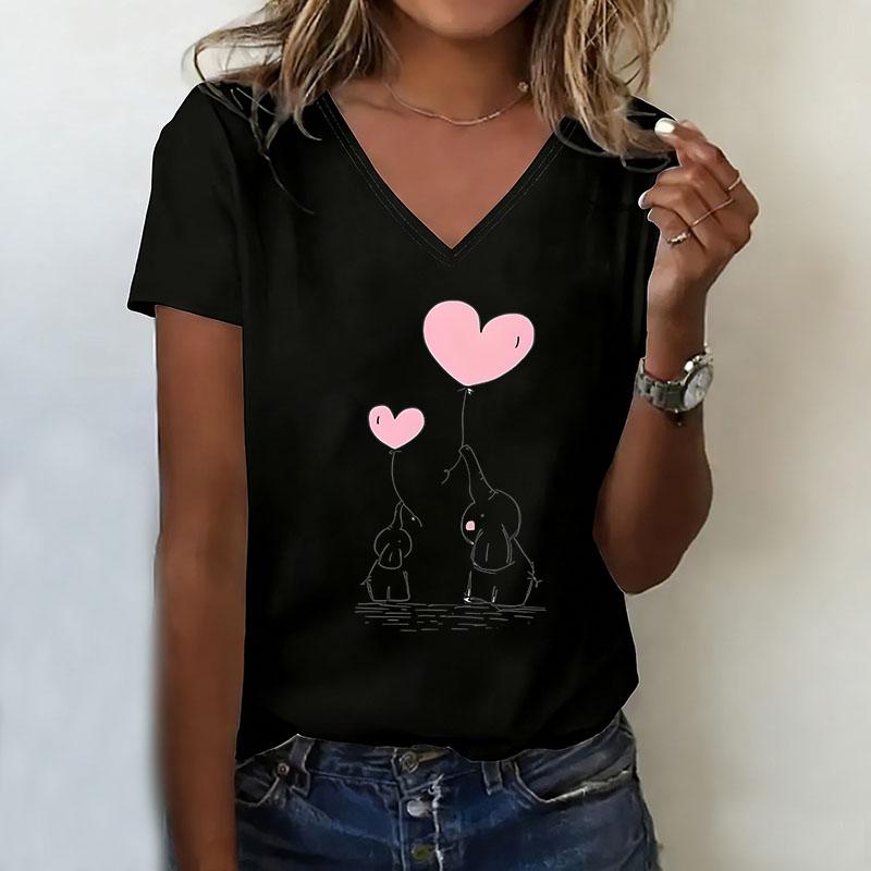 Trendy T-shirt V Neck Casual Fashion Funny Elephant Printed T Shirts Women Short Sleeve Tee Shirt V-Neck Summer Spring XL
Trendy T-shirt V Neck Casual Fashion Funny Elephant Printed T Shirts Women Short Sleeve Tee Shirt V-Neck Summer Spring XL