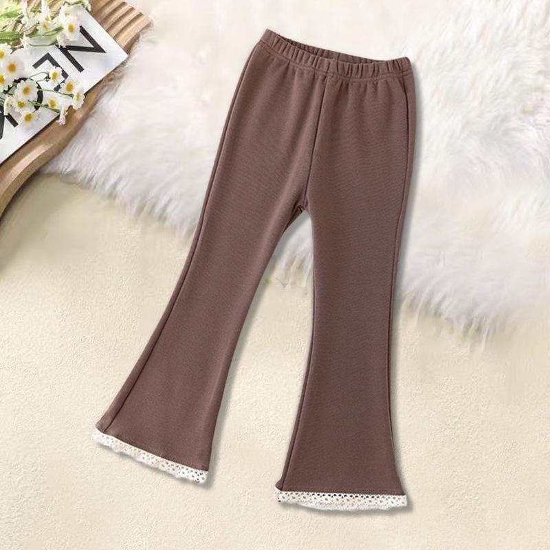 Girls Lace Trim Flared Bell Bottom Pants - Korean Style, Elastic, Casual, Solid Color for Spring & Autumn 160 cm коричневий
Girls Lace Trim Flared Bell Bottom Pants - Korean Style, Elastic, Casual, Solid Color for Spring & Autumn 160 cm коричневий