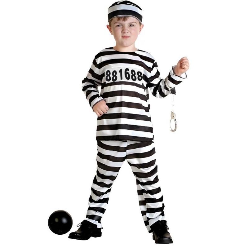 Childrens Prison Uniform Outfit With Top and Pants Costume Detail Perfect For Cosplay And Theatrical Performances 140 чорний
Childrens Prison Uniform Outfit With Top and Pants Costume Detail Perfect For Cosplay And Theatrical Performances 140 чорний
