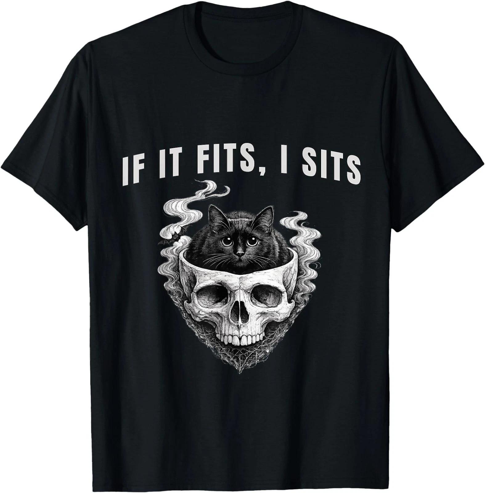 If It Fits, I Sits Black Cat Skull Spooky Minimalist T-Shirt 2XL
If It Fits, I Sits Black Cat Skull Spooky Minimalist T-Shirt 2XL