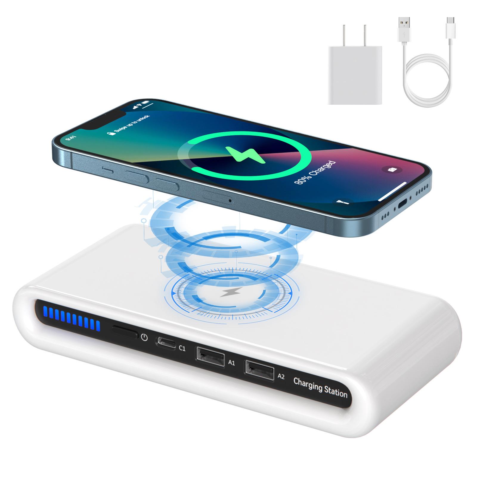 N67 USB Multi-Port Wireless Charger 30W Fast Charging Station USB Charging Hub with Ambient Light
N67 USB Multi-Port Wireless Charger 30W Fast Charging Station USB Charging Hub with Ambient Light