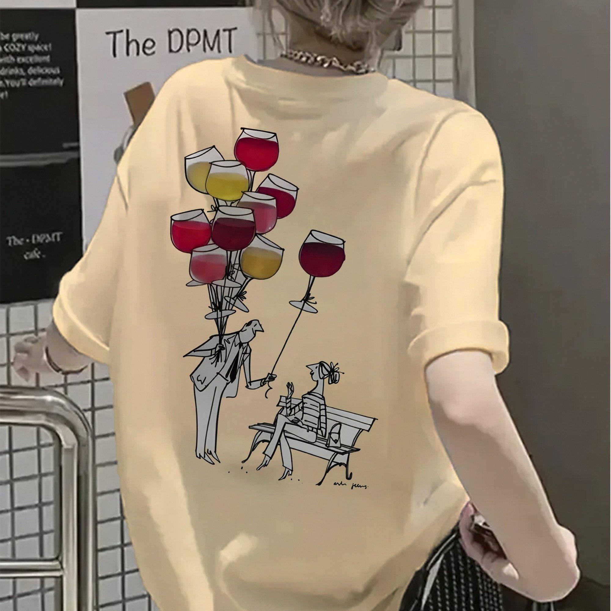 Glass Balloon Printed Tshirt for Womens Spring and Summer Fashion Trend Top Neutral Short Sleeved Comfortable Tshirt S
Glass Balloon Printed Tshirt for Womens Spring and Summer Fashion Trend Top Neutral Short Sleeved Comfortable Tshirt S