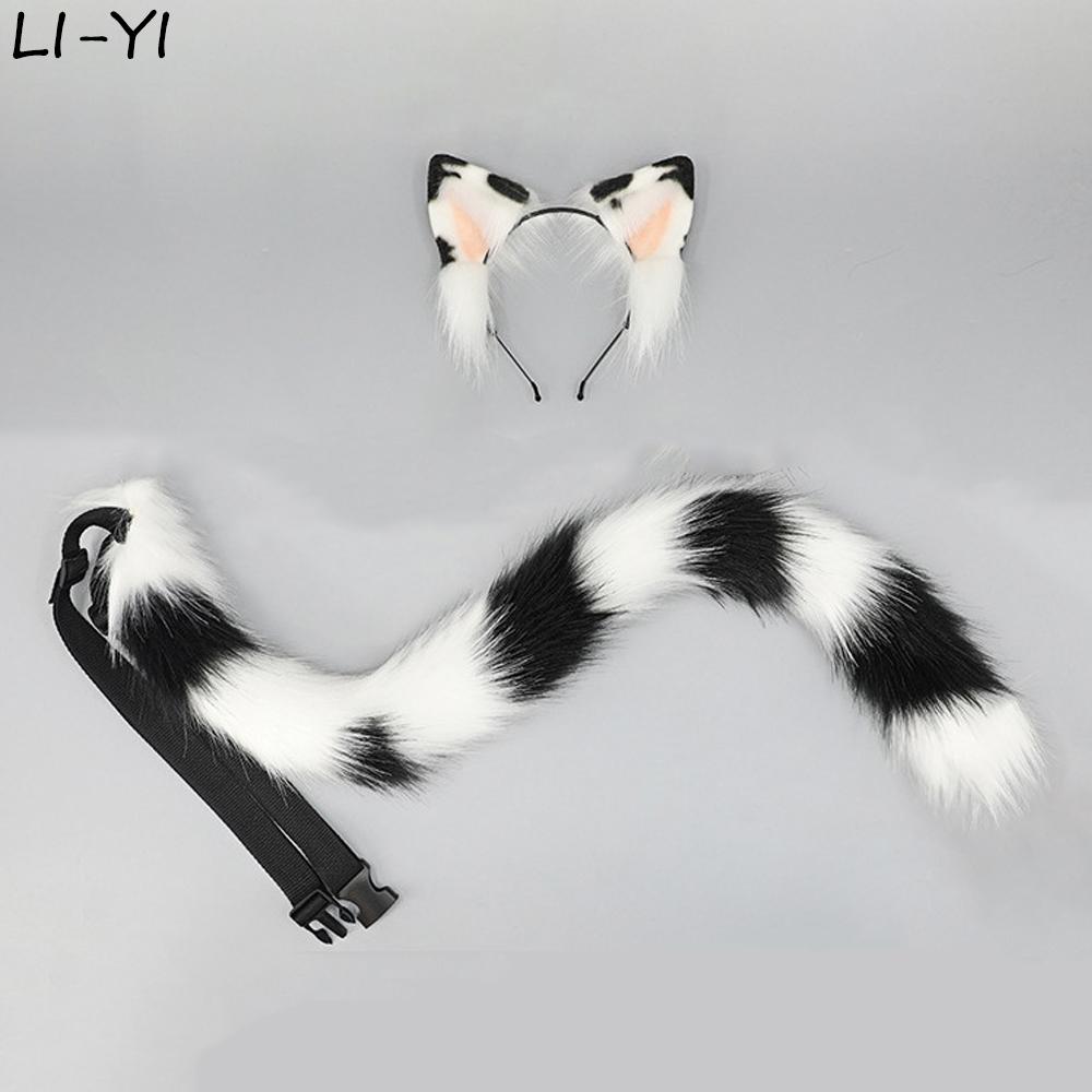 2Pcs/Set Calico Cat Ear Tail Cute Black And White Cat Ears Headdress Tabby Cat Tail Animal Cosplay Props Plush Hair Accessories ear and tail
2Pcs/Set Calico Cat Ear Tail Cute Black And White Cat Ears Headdress Tabby Cat Tail Animal Cosplay Props Plush Hair Accessories ear and tail