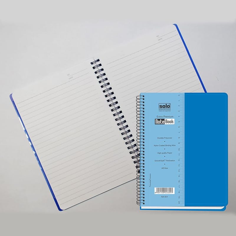 Solo A5 Premium Notebook with Spiral Wiro Binding & 160 Pages, Perfect Ruled Book for Office, College and School & Writi 5 синий
Solo A5 Premium Notebook with Spiral Wiro Binding & 160 Pages, Perfect Ruled Book for Office, College and School & Writi 5 синий