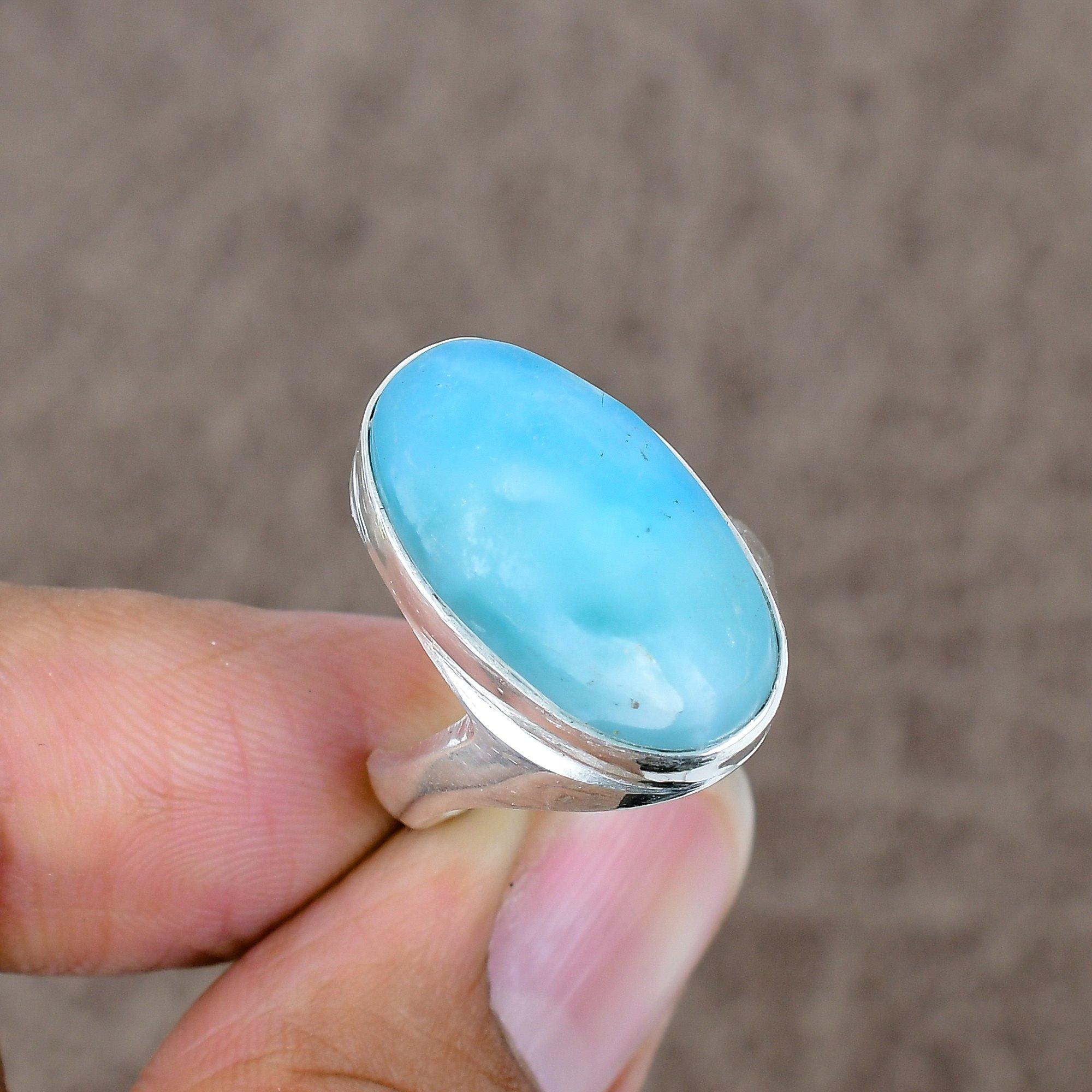 Republic Larimar Genstone Handmade 925 Sterling Silver Jewelry Ring Size 8 KKG-494
Republic Larimar Genstone Handmade 925 Sterling Silver Jewelry Ring Size 8 KKG-494