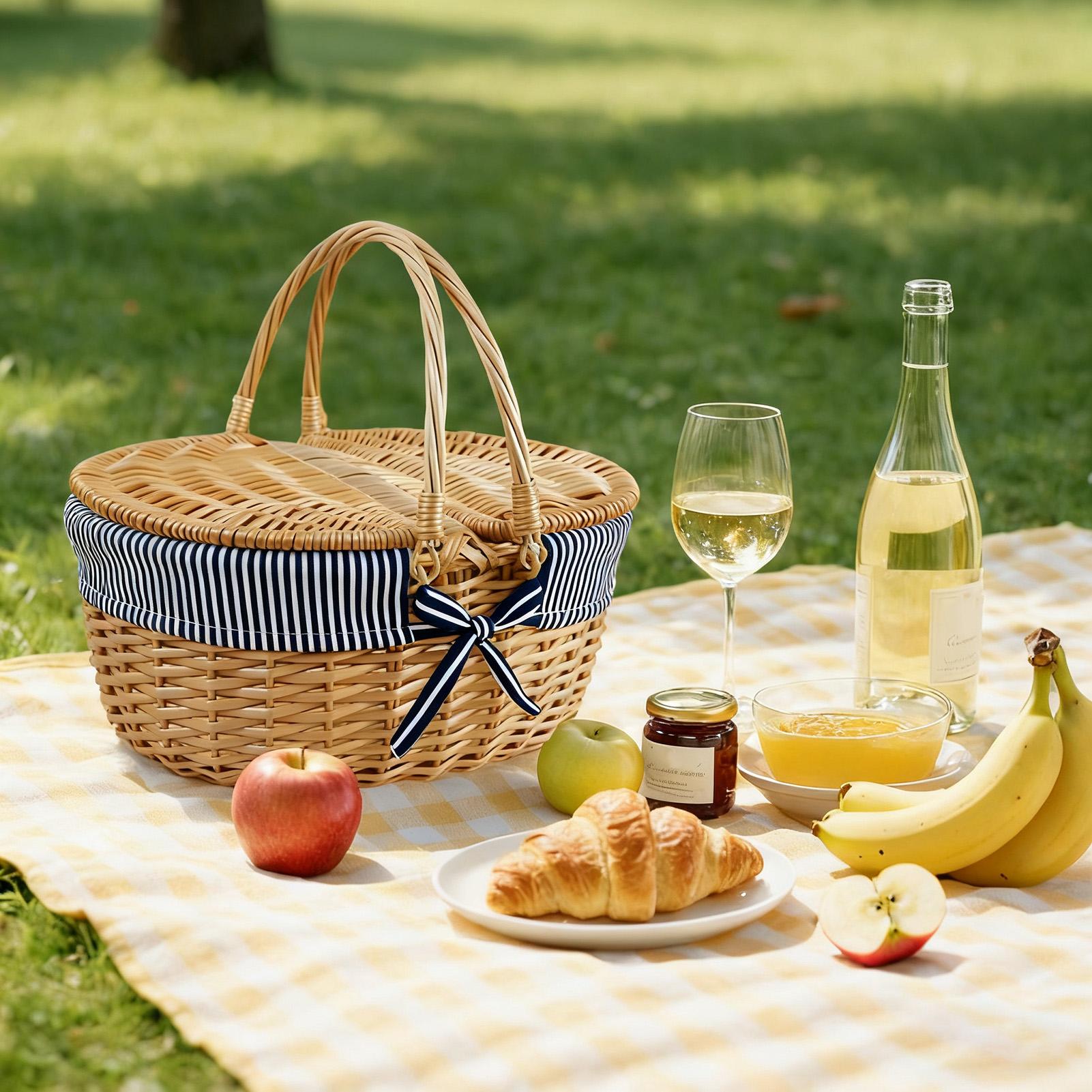 Wickers Picnic Basket Hand-Woven Vintage-Style Large Capacity Storage Basket Vegetable Baskets With Lid For Picnic Camping China Mainland
Wickers Picnic Basket Hand-Woven Vintage-Style Large Capacity Storage Basket Vegetable Baskets With Lid For Picnic Camping China Mainland