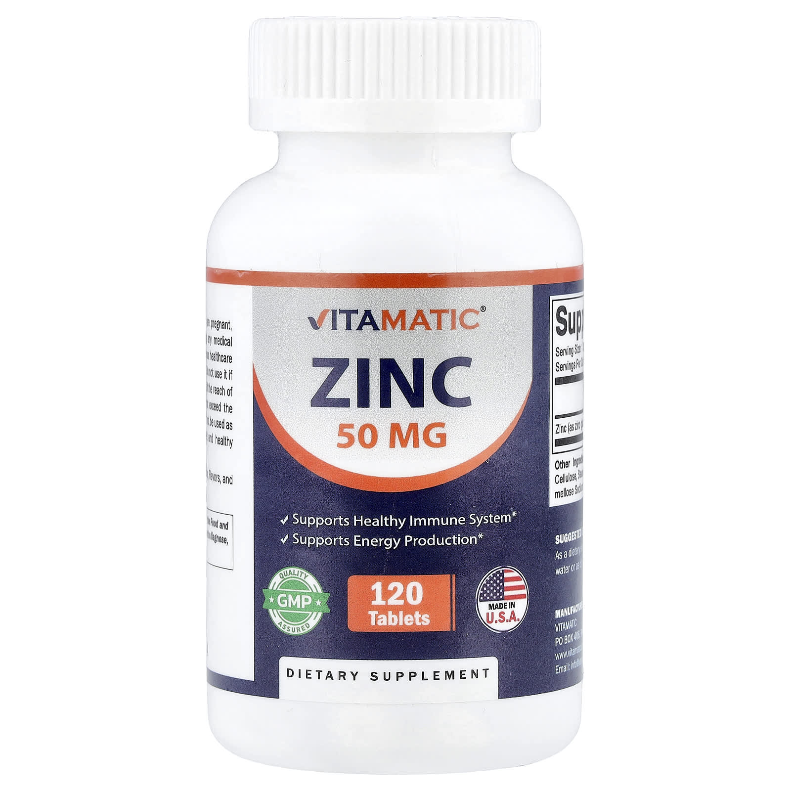 Vitamatic, Zinc, 50 mg, 120 Tablets
Vitamatic, Zinc, 50 mg, 120 Tablets