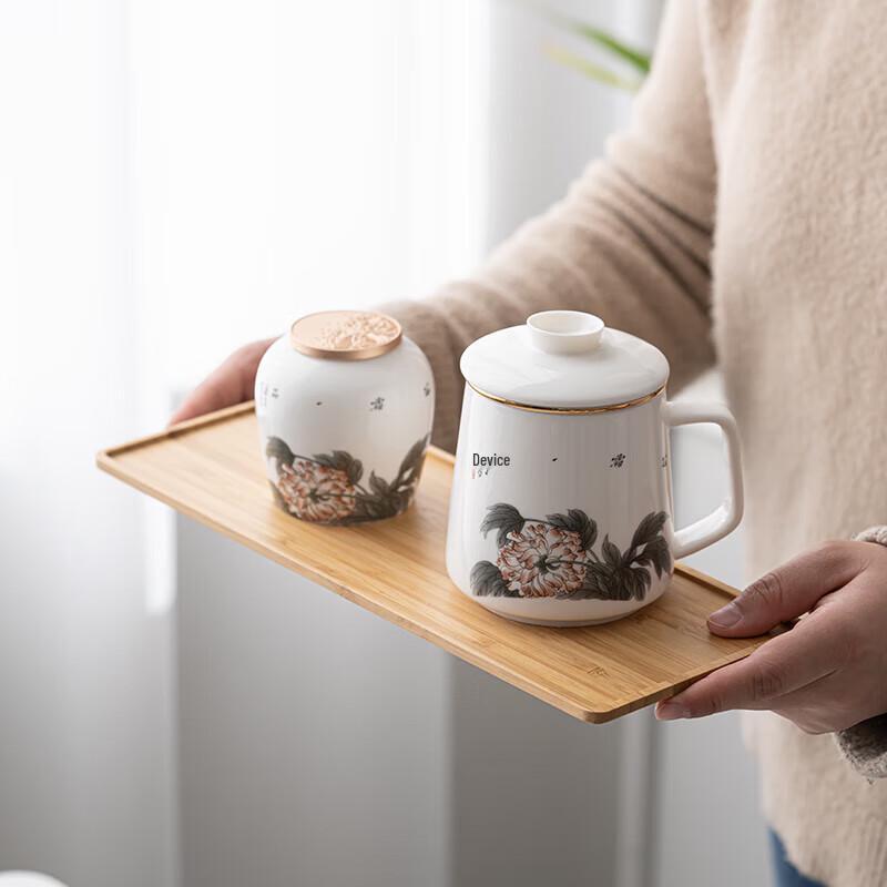 Prosperity Floral Ceramic Teacup and Caddy Set
Prosperity Floral Ceramic Teacup and Caddy Set