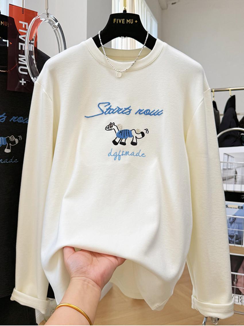 Korean Cartoon Print Brushed Long-Sleeve T-Shirt for Women - Autumn/Winter Loose Base Layer M for 80-105 jin білий
Korean Cartoon Print Brushed Long-Sleeve T-Shirt for Women - Autumn/Winter Loose Base Layer M for 80-105 jin білий