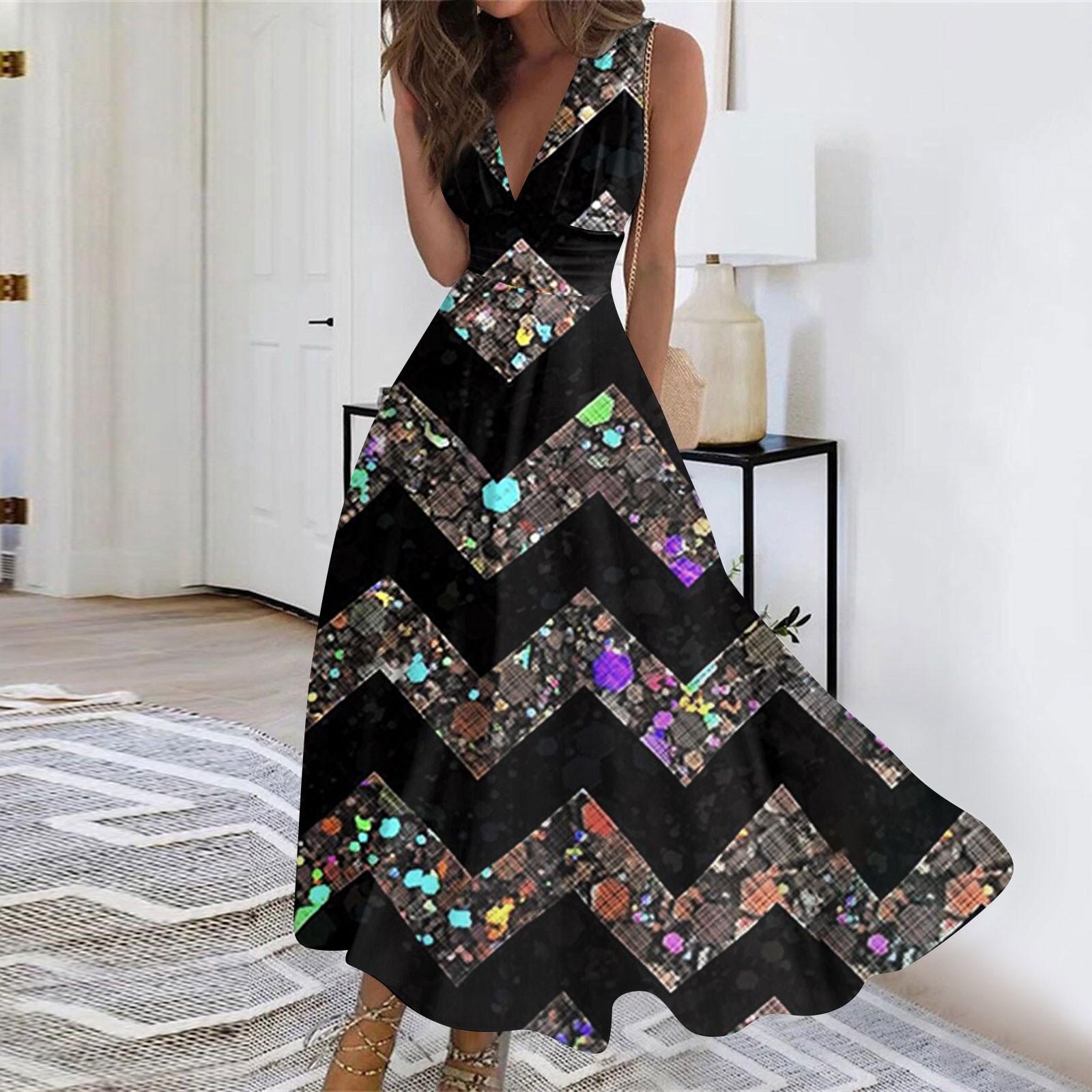 Женское длинное платье Платье макси Повседневное платье Летнее повседневное платье без рукавов с v-образным вырезом в стиле бохо с талией в стиле ретро с принтом XXXL чёрный
Женское длинное платье Платье макси Повседневное платье Летнее повседневное платье без рукавов с v-образным вырезом в стиле бохо с талией в стиле ретро с принтом XXXL чёрный