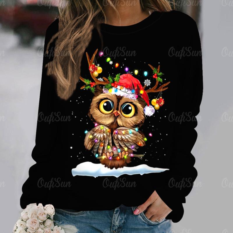 Christmas Women Long Sleeves T-Shirt Cartoon Owl Print Imitation Harajuku Lady Sweatshirt Fashion Street Pullover
Christmas Women Long Sleeves T-Shirt Cartoon Owl Print Imitation Harajuku Lady Sweatshirt Fashion Street Pullover
