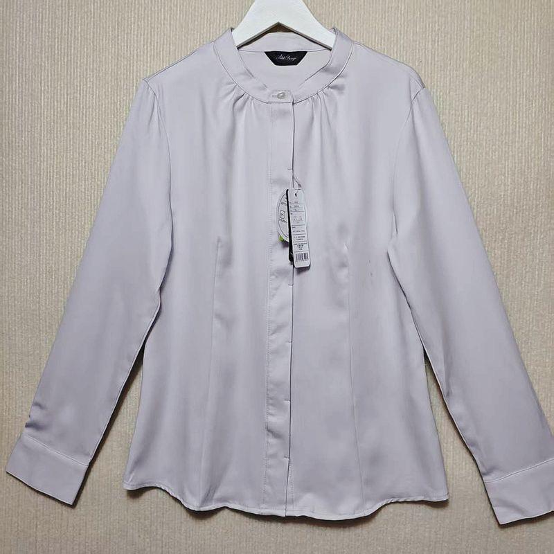 Foreign Trade Export Japan Original Order Stretch Solid Slim fit Shirt Women Work Clothes Guest look Professional System Shirts Base Silver Gray stand collar 9
Foreign Trade Export Japan Original Order Stretch Solid Slim fit Shirt Women Work Clothes Guest look Professional System Shirts Base Silver Gray stand collar 9