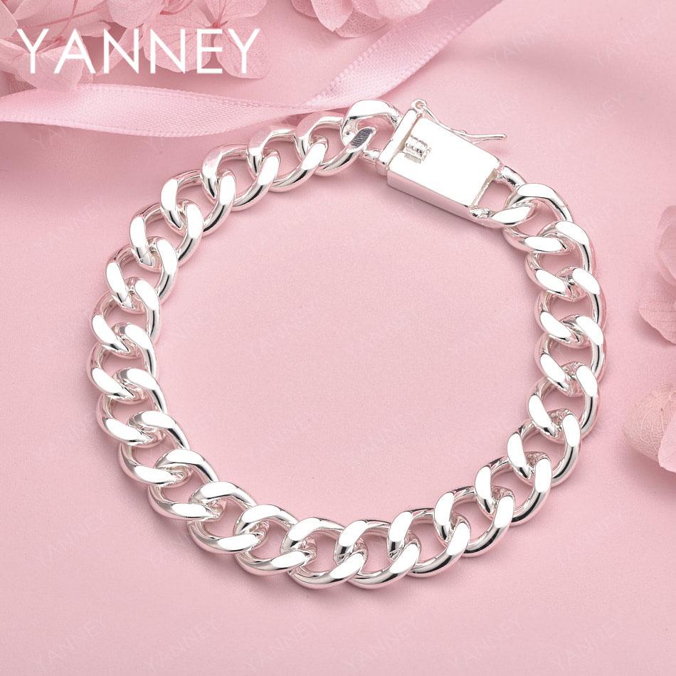 925 Sterling Silver 8 Inch 10MM Cuban Chain Men and Women Hip Hop Bracelet Fashion Accessories Party Gift Jewelry
925 Sterling Silver 8 Inch 10MM Cuban Chain Men and Women Hip Hop Bracelet Fashion Accessories Party Gift Jewelry