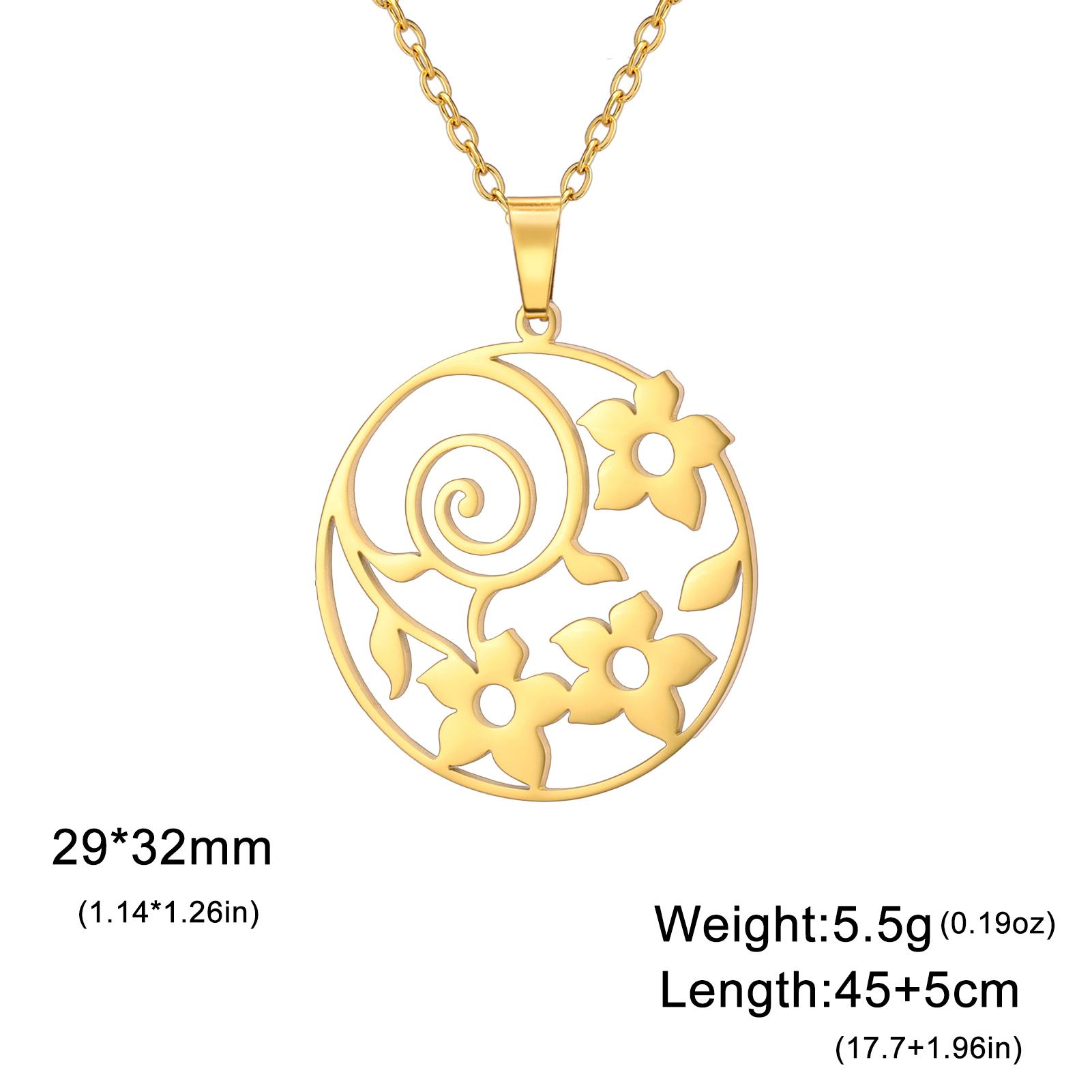 Teamer Flower Snail Circular Necklace Stainless Steel Jewelry For Women Countryside Style Accessories No Rust Friend Gift New
Teamer Flower Snail Circular Necklace Stainless Steel Jewelry For Women Countryside Style Accessories No Rust Friend Gift New