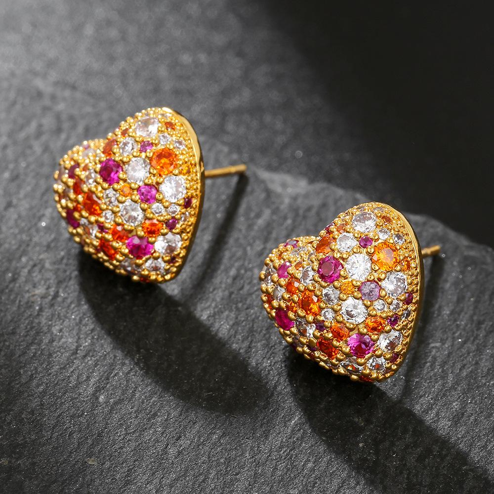 Temperament Fuchsia Colorful Love Zircon Stud Earrings Women S Small Exquisite Fashion Unique High-End Beautiful Earrings
Temperament Fuchsia Colorful Love Zircon Stud Earrings Women S Small Exquisite Fashion Unique High-End Beautiful Earrings