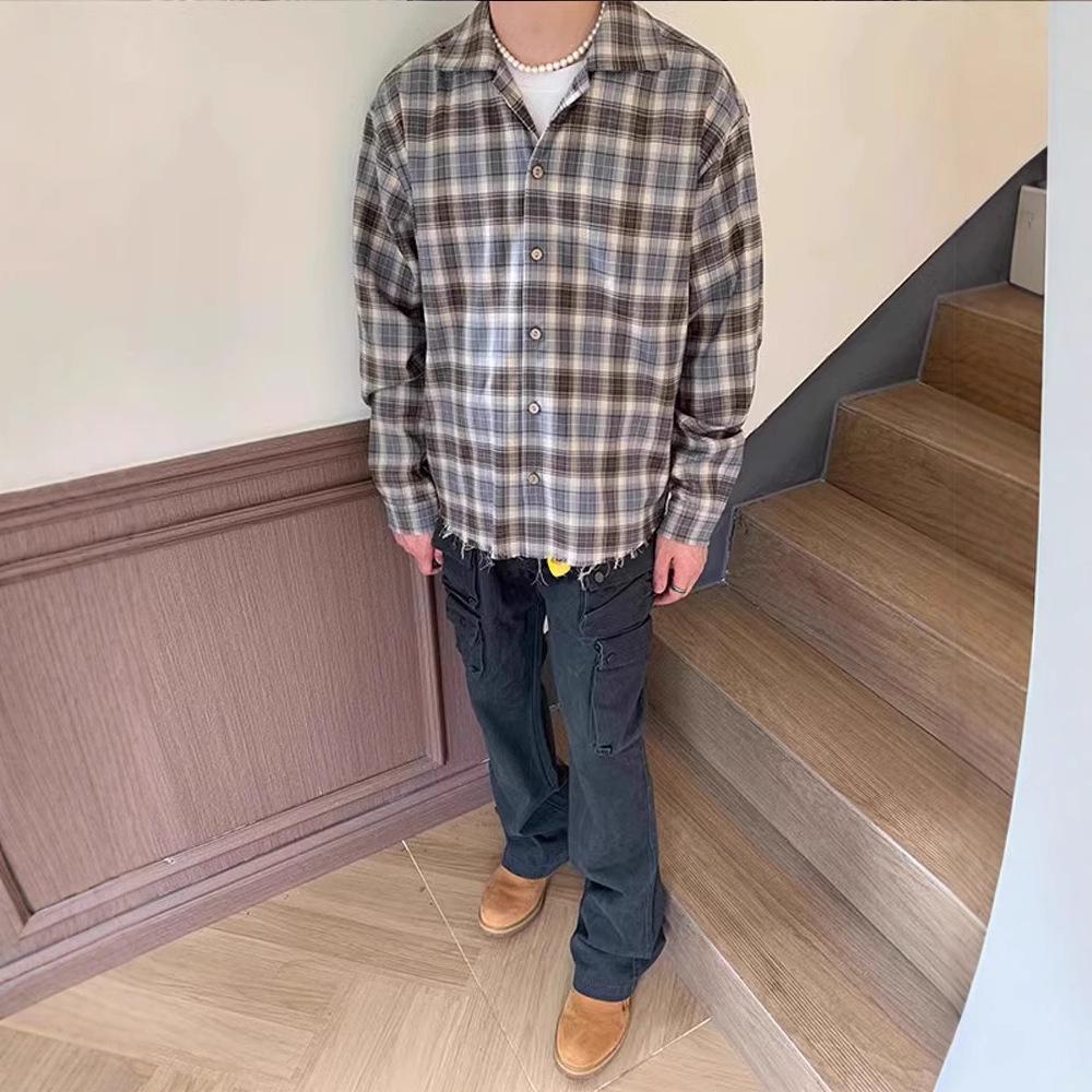 Men s Retro Distressed Plaid Fringe Shirt Jacket XL коричневий
Men s Retro Distressed Plaid Fringe Shirt Jacket XL коричневий