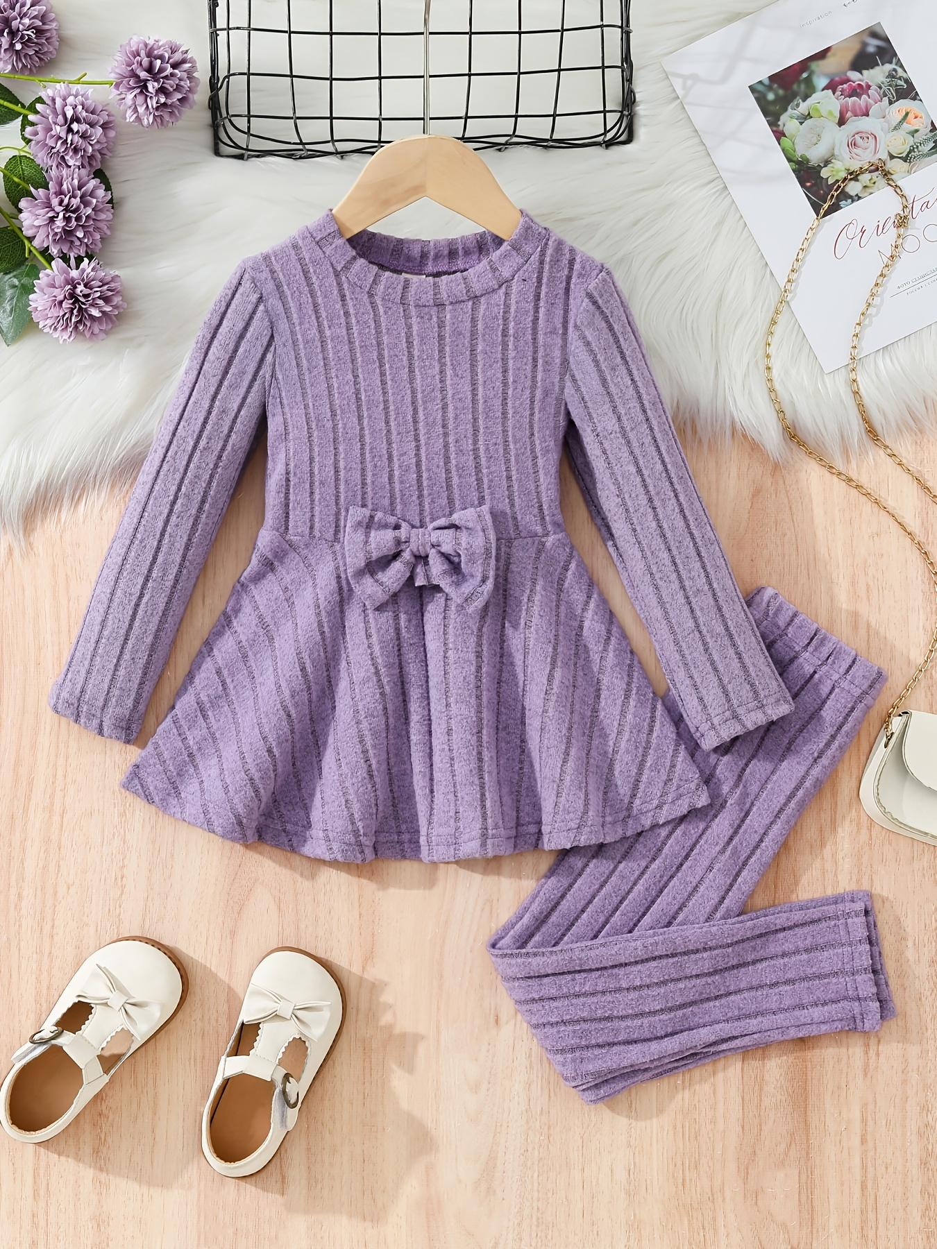 Шикарный комплект для девочек: платье с длинным рукавом и бантом и брюки - Уютная флисовая подкладка, однотонный, машинная стирка - Идеально для осени/зимы, идеально для улицы 130
Шикарный комплект для девочек: платье с длинным рукавом и бантом и брюки - Уютная флисовая подкладка, однотонный, машинная стирка - Идеально для осени/зимы, идеально для улицы 130