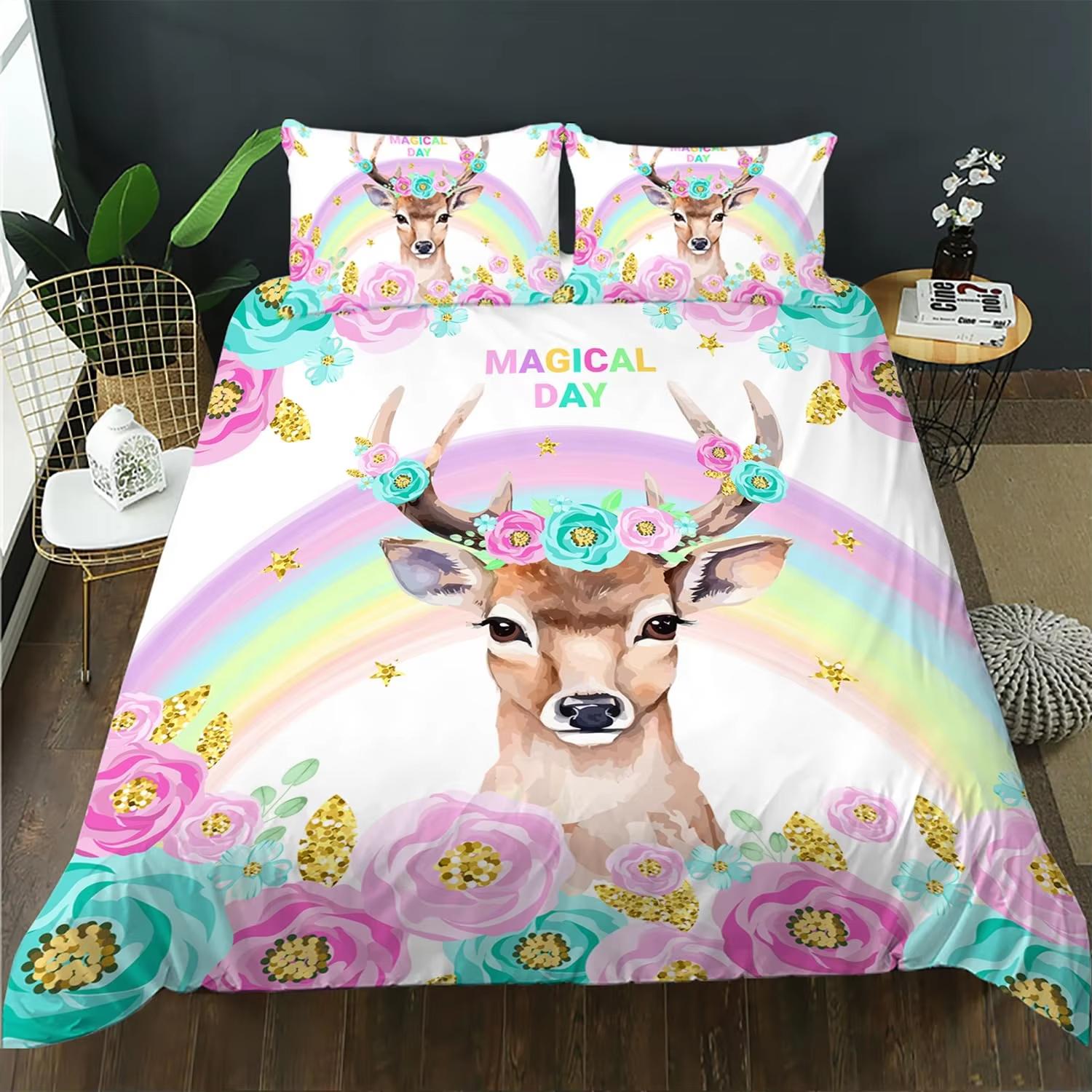 Wild Deer Duvet Cover Set Single Queen King Size Rustic Farm Style Soft Bedding Set Adult Women Teens Cute Animal Duvet Covers EU Single(135*200cm)3pcs
Wild Deer Duvet Cover Set Single Queen King Size Rustic Farm Style Soft Bedding Set Adult Women Teens Cute Animal Duvet Covers EU Single(135*200cm)3pcs