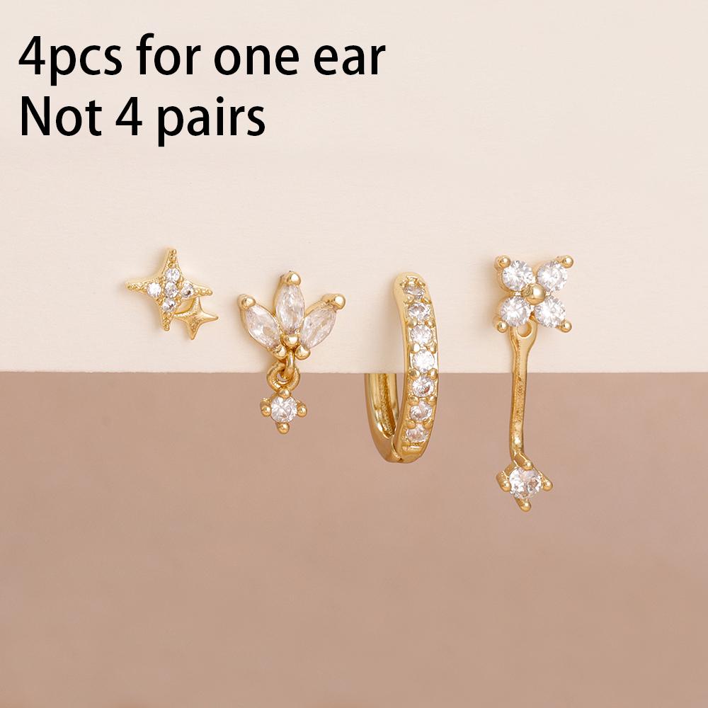 4PCS Zircon Star Moon Flower Small Hoop Earrings Set For Women Stainless Steel Huggies Pendant Piercing Earrings Jewelry Aretes
4PCS Zircon Star Moon Flower Small Hoop Earrings Set For Women Stainless Steel Huggies Pendant Piercing Earrings Jewelry Aretes