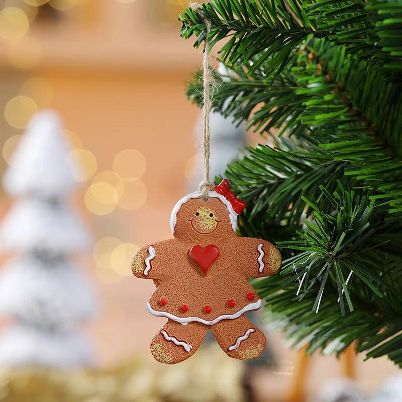 Resin Gingerbread Man Ornaments Cute Xmas Hanging Christmas Tree Ginger Man Figurines Pendant for Xmas Party Holiday Decorative 1pc
Resin Gingerbread Man Ornaments Cute Xmas Hanging Christmas Tree Ginger Man Figurines Pendant for Xmas Party Holiday Decorative 1pc
