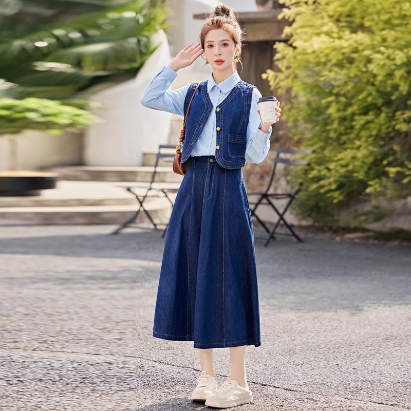Women s Spring/Autumn 2025 Denim Skirt Suit: College Style Fashion Shirt, Vest, and Skirt Set (YF2552) XXL 130-140 lbs
Women s Spring/Autumn 2025 Denim Skirt Suit: College Style Fashion Shirt, Vest, and Skirt Set (YF2552) XXL 130-140 lbs