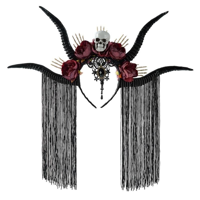 Dark Series Skull Antelope Horn Hairband With Skull Flower Design For Halloween Costume Party Dressingup Accessories бордовый
Dark Series Skull Antelope Horn Hairband With Skull Flower Design For Halloween Costume Party Dressingup Accessories бордовый