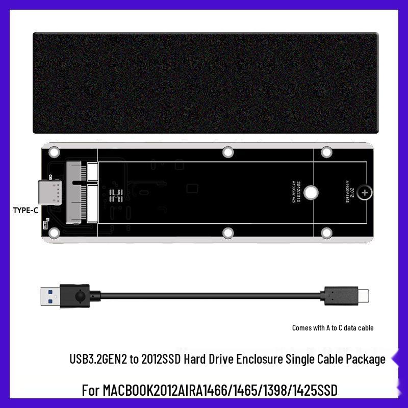 USB3.2 10Gbps SSD Enclosure for 2012 MacBook Apple with JMS580
USB3.2 10Gbps SSD Enclosure for 2012 MacBook Apple with JMS580
