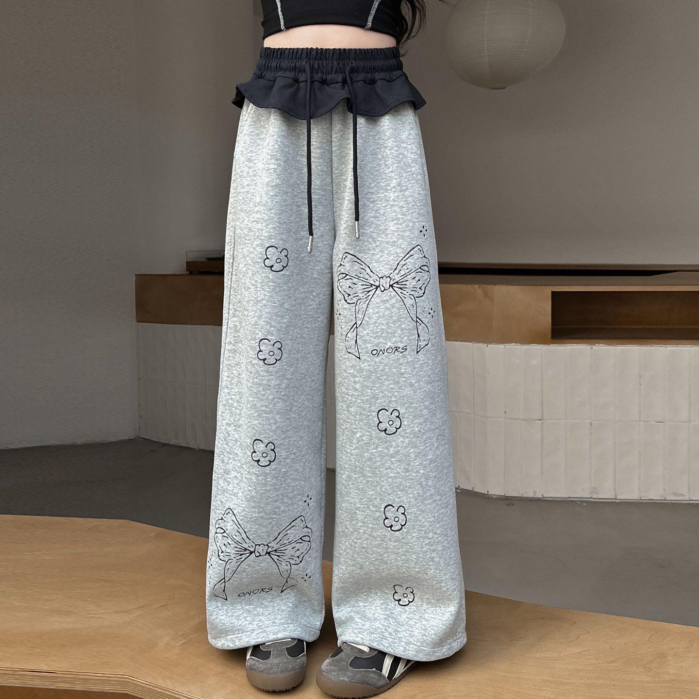 Girls Cute Lace Sweatpants - Spring/Autumn Velvet Wide-Leg Trousers 150 cm
Girls Cute Lace Sweatpants - Spring/Autumn Velvet Wide-Leg Trousers 150 cm