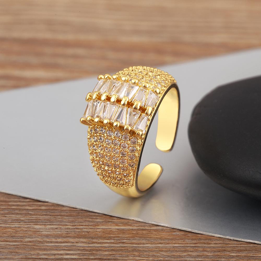 Nidin Light Luxury Trendy Belt Shape Shine Zircon Open Rings Adjustable For Female Male Wedding Party Finger Jewelry Accessories resizable
Nidin Light Luxury Trendy Belt Shape Shine Zircon Open Rings Adjustable For Female Male Wedding Party Finger Jewelry Accessories resizable