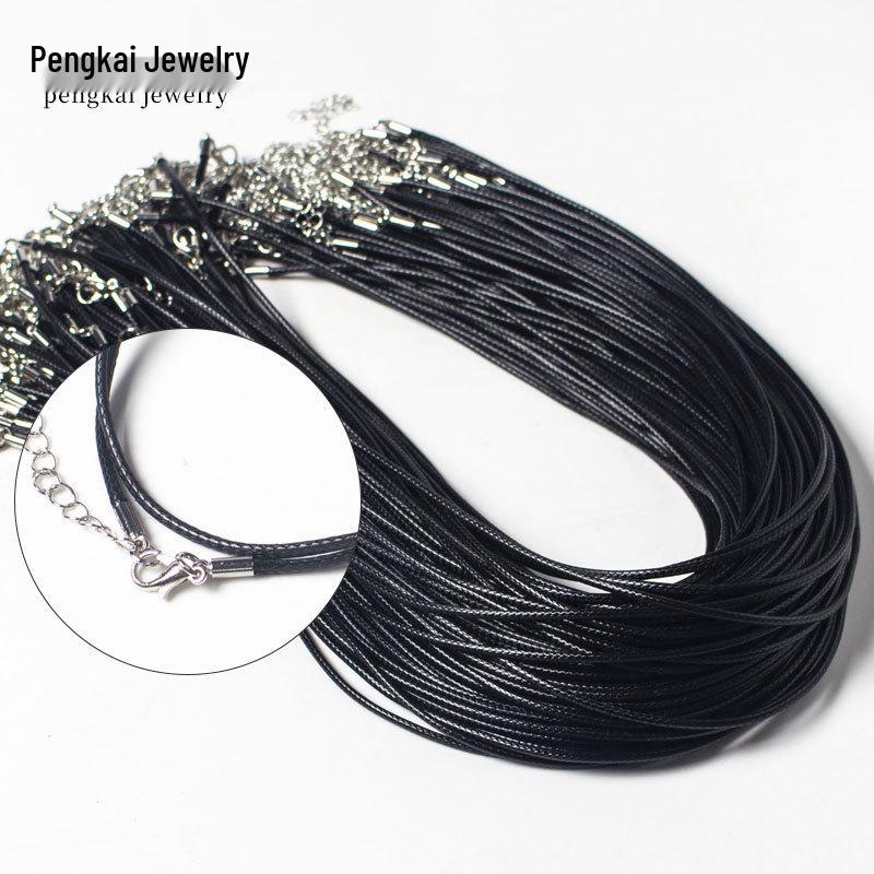 Korean Wax Cord Necklace with Weight Clasp - Black for Men and Women Add 5cm Extension Chain
Korean Wax Cord Necklace with Weight Clasp - Black for Men and Women Add 5cm Extension Chain