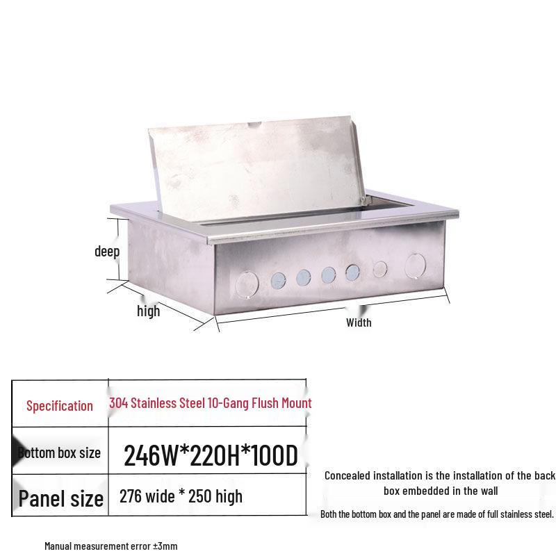 304 Stainless Steel 18-Position Flush Mount Power Box, Double Row PZ30-48 Circuit Surface Switch Box
304 Stainless Steel 18-Position Flush Mount Power Box, Double Row PZ30-48 Circuit Surface Switch Box
