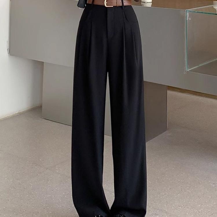 Черные брюки для костюма, женские, весна-осень, с высокой талией, драпированные и тонкие, высокого качества, прямые, повседневные, широкие брюки L чёрный
Черные брюки для костюма, женские, весна-осень, с высокой талией, драпированные и тонкие, высокого качества, прямые, повседневные, широкие брюки L чёрный