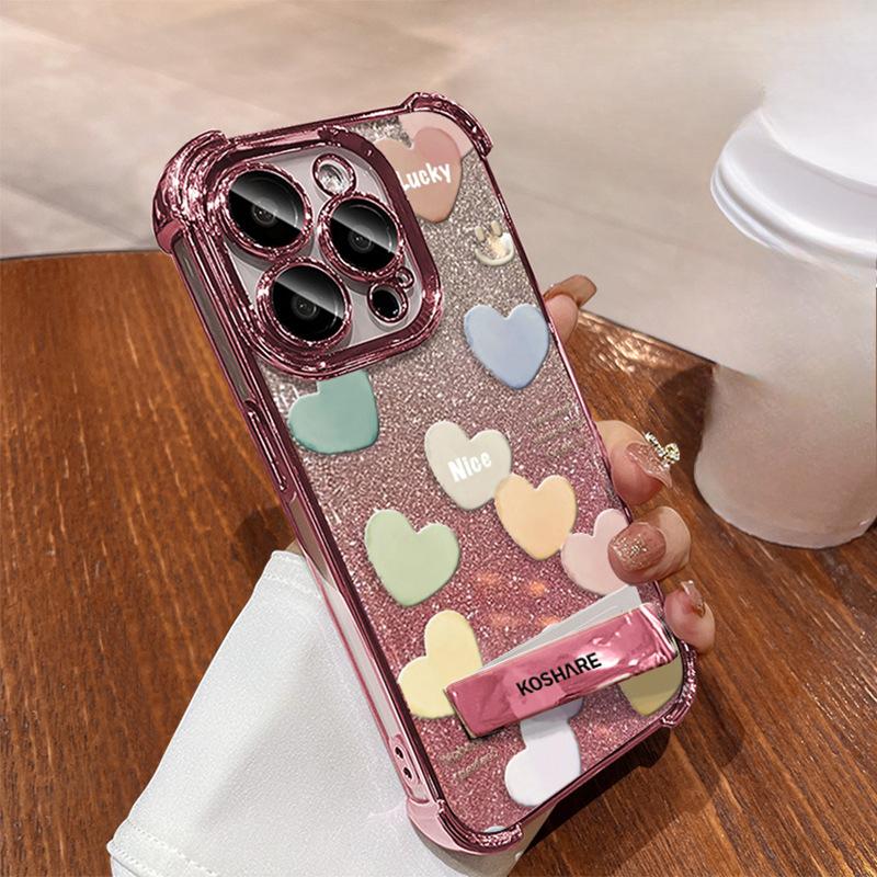 Colorful Love Stand Suitable for IPhone16 IPhone Case 15promax Electroplating Anti-fall 14 High-end Sense 13 iPhone 7 Plus/8 Plus
Colorful Love Stand Suitable for IPhone16 IPhone Case 15promax Electroplating Anti-fall 14 High-end Sense 13 iPhone 7 Plus/8 Plus