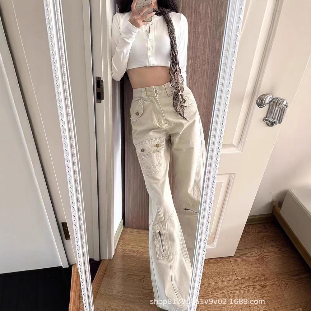 Spring 2025 Women s High-Waisted American Cargo Jeans with Multi-Pockets and Micro-Flared Wide-Leg Design Large
Spring 2025 Women s High-Waisted American Cargo Jeans with Multi-Pockets and Micro-Flared Wide-Leg Design Large