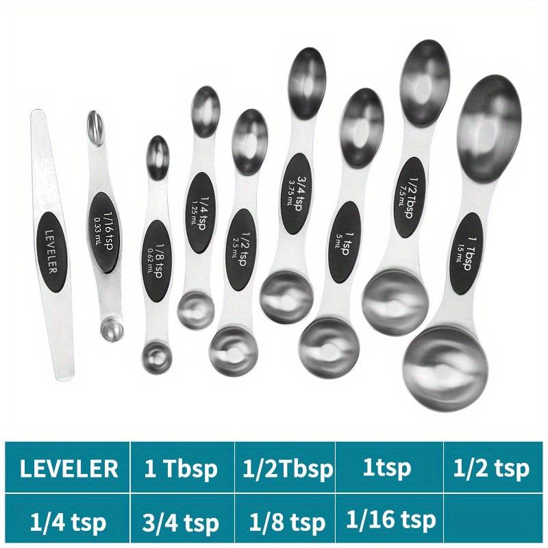 Stainless Steel Double Headed Measuring Spoon 9-piece Set with Magnetic Suction and Scale Measuring Spoon Baking Tool
Stainless Steel Double Headed Measuring Spoon 9-piece Set with Magnetic Suction and Scale Measuring Spoon Baking Tool