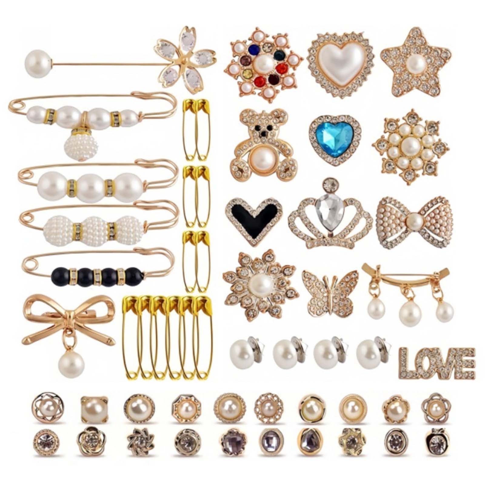 55Pcs Artificial Pearls Rhinestones Charm for Socks Brooch Pin Artificial Pearls Safe Pin Dress Sweater Shawl Clip 1
55Pcs Artificial Pearls Rhinestones Charm for Socks Brooch Pin Artificial Pearls Safe Pin Dress Sweater Shawl Clip 1