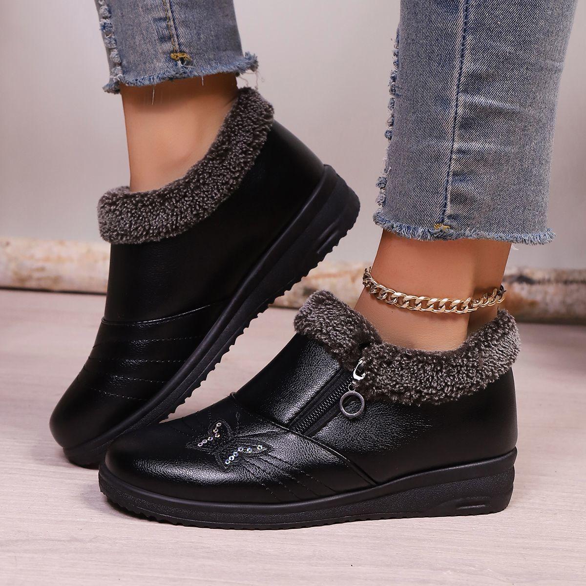 Butterfly Women s Shoes, Women s Boots, Winter Cotton Shoes, Zipper Casual Leather Winter Boots, Wedge-heeled Mid-heel Short-tube Snow Boots EU40/CN41 чёрный
Butterfly Women s Shoes, Women s Boots, Winter Cotton Shoes, Zipper Casual Leather Winter Boots, Wedge-heeled Mid-heel Short-tube Snow Boots EU40/CN41 чёрный