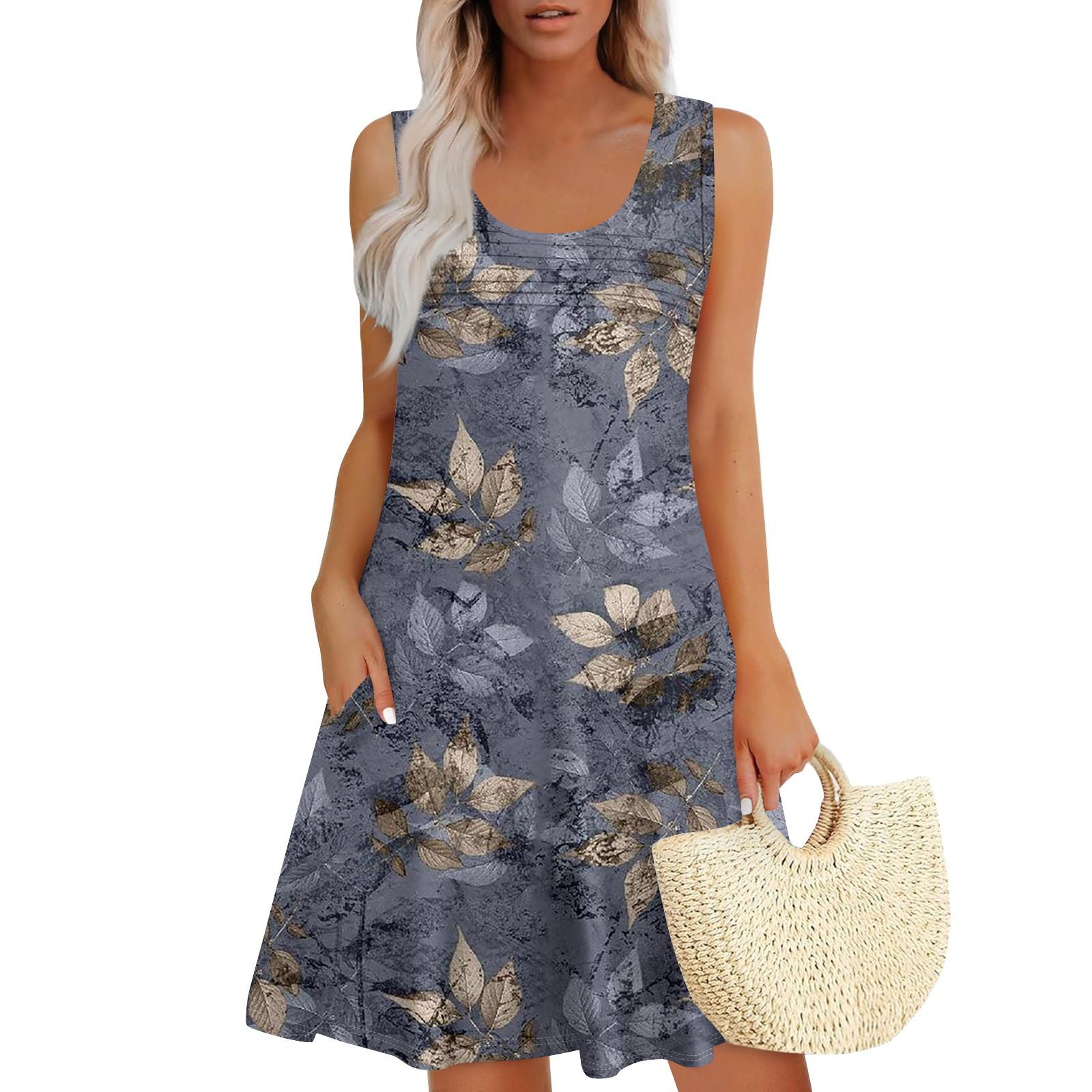 Жіночі літні сукні з широким вирізом без рукавів Сарафани Сукня з кишенями XXXL Темно-синій
Жіночі літні сукні з широким вирізом без рукавів Сарафани Сукня з кишенями XXXL Темно-синій