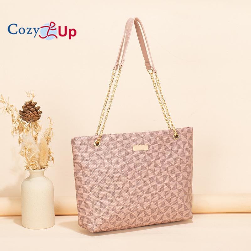 Женская сумка-тоут Cozy Up с геометрическим принтом и блестящей декоративной цепочкой через плечо 33x23x8CM розовый
Женская сумка-тоут Cozy Up с геометрическим принтом и блестящей декоративной цепочкой через плечо 33x23x8CM розовый