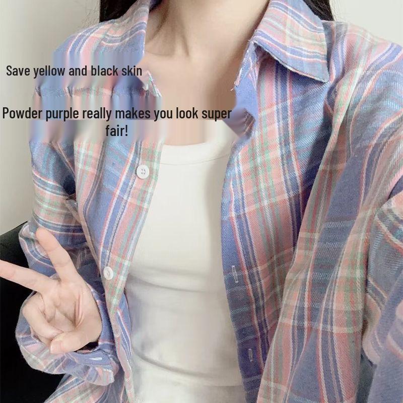 Women s Retro Plaid Shirt: Spring & Fall Loose Fit, Versatile College Style Casual Top 2XL 62.5-67.5 kg
Women s Retro Plaid Shirt: Spring & Fall Loose Fit, Versatile College Style Casual Top 2XL 62.5-67.5 kg