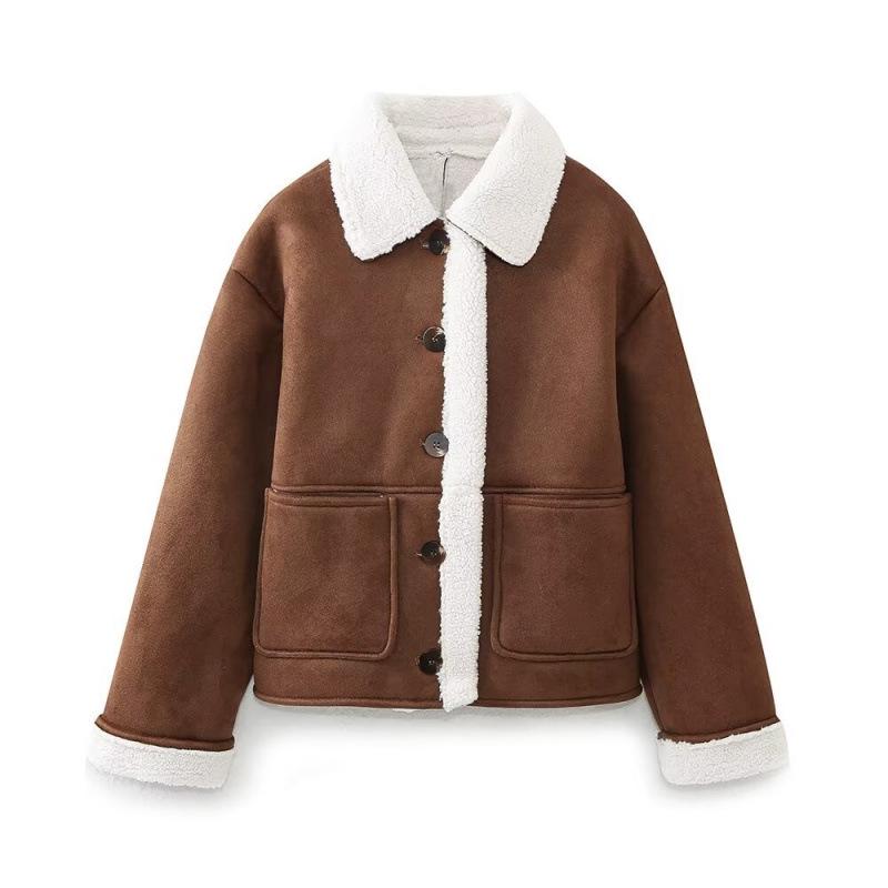 European & American Retro Women s Street Fashion Double-Sided Patch Pocket Jacket Extra Small кавовий
European & American Retro Women s Street Fashion Double-Sided Patch Pocket Jacket Extra Small кавовий