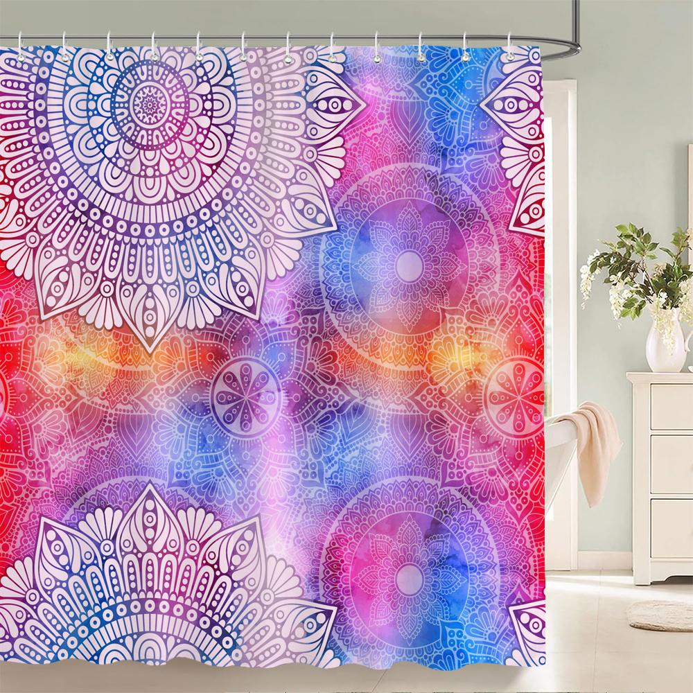 Bohemian Shower Curtains Moroccan Ethnic Decor Shower Curtain Floral Fabric Hanging Curtain Bathroom Decor Set With Hooks W60H190(CM)-1 Pcs
Bohemian Shower Curtains Moroccan Ethnic Decor Shower Curtain Floral Fabric Hanging Curtain Bathroom Decor Set With Hooks W60H190(CM)-1 Pcs
