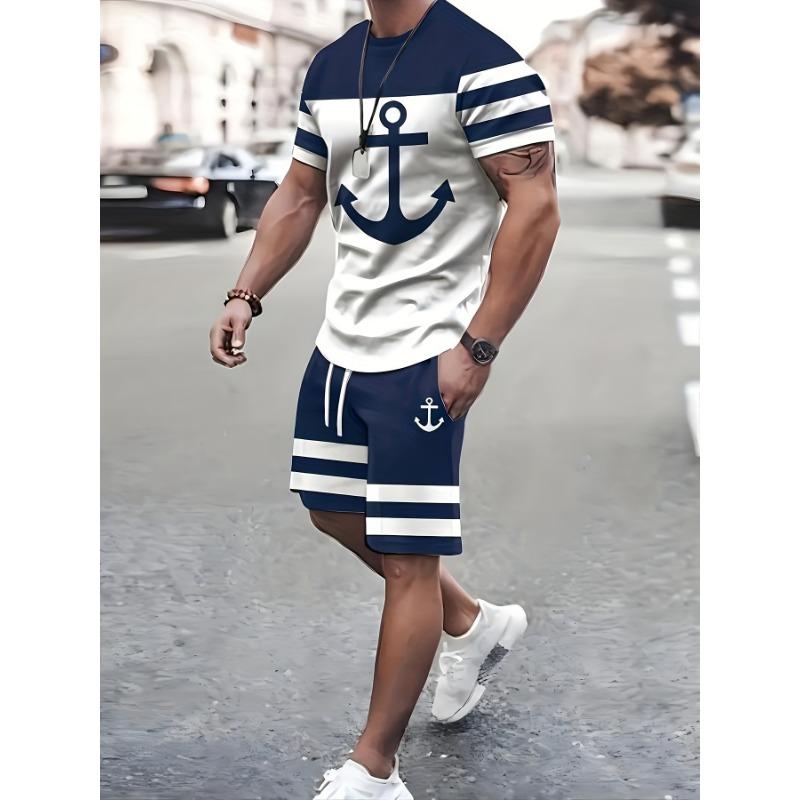 Men s color block pattern printed casual round neck short-sleeved T-shirt and drawstring shorts two-piece summer outdoor activity wear 8XL
Men s color block pattern printed casual round neck short-sleeved T-shirt and drawstring shorts two-piece summer outdoor activity wear 8XL
