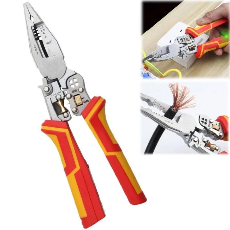 New Multi-function Wire Stripper Electricians Voltage Testing Cable Cutting Scissors Crimping Pliers 8-in-1
New Multi-function Wire Stripper Electricians Voltage Testing Cable Cutting Scissors Crimping Pliers 8-in-1