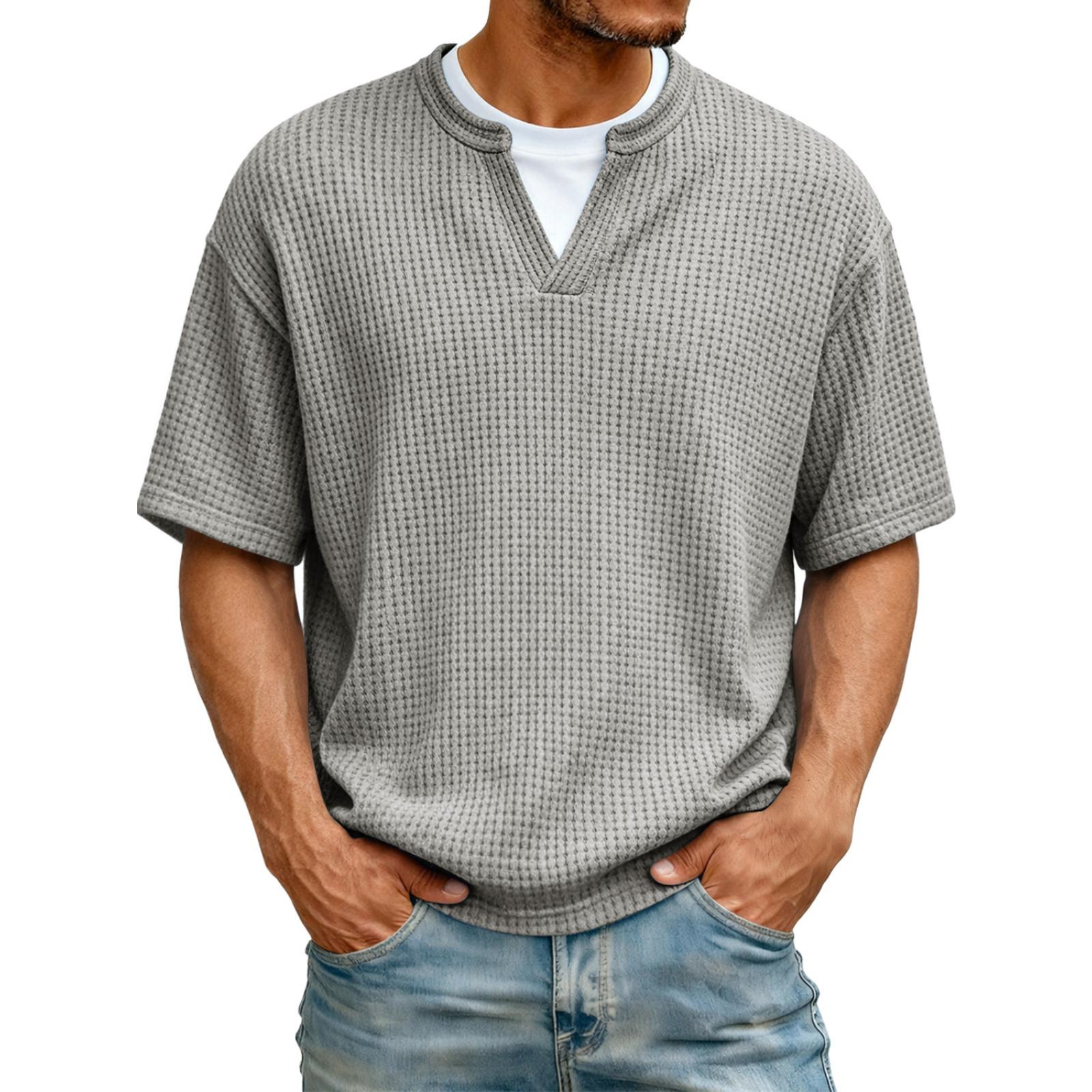 Men s Casual Trend T-shirt - Men s V-neck Short-sleeved Breathable Sports T-shirt S
Men s Casual Trend T-shirt - Men s V-neck Short-sleeved Breathable Sports T-shirt S