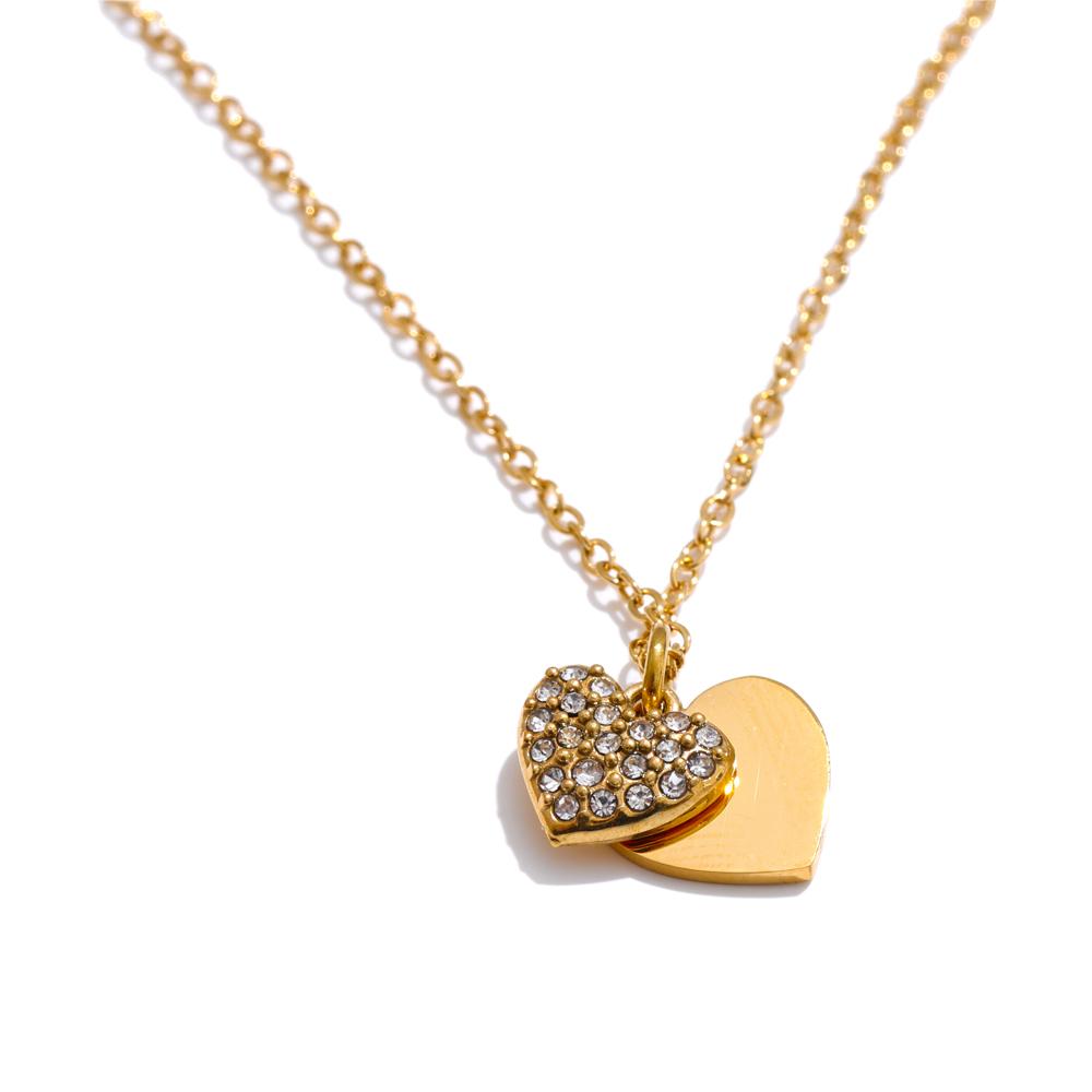 Yhpup Valentine s Day Gift Inlaid Zirconia Double-Layer Heart Love Pendant Necklace 316L Stainless Steel Romantic Charm Jewelry
Yhpup Valentine s Day Gift Inlaid Zirconia Double-Layer Heart Love Pendant Necklace 316L Stainless Steel Romantic Charm Jewelry